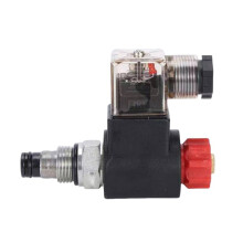 Hydraulic Threaded Solenoid Valve, Pressure Relief, 2 Position 2 Way Normally Closed, DHF08-220H (LSV08-2NCPM, DC12V)