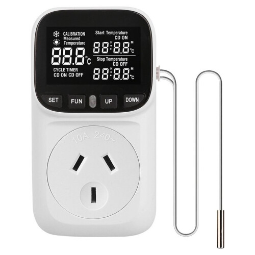 Digital Thermostat Socket, Temperature-Controlled Socket (Suitable for Heating and Cooling), with Display AU Plug