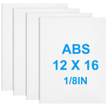 4er-Pack Weiße ABS-Kunststoffplatte 12" X 16" X 1/8" 3MM Dehnbares ABS-Formbares Kunststoffpanel für Bastelarbeiten, DIY, Schilder