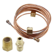 72 Inch Mechanical Oil Pressure Gauge Kit with Copper Tubing and Fittings for Pressure Gauge Modification
