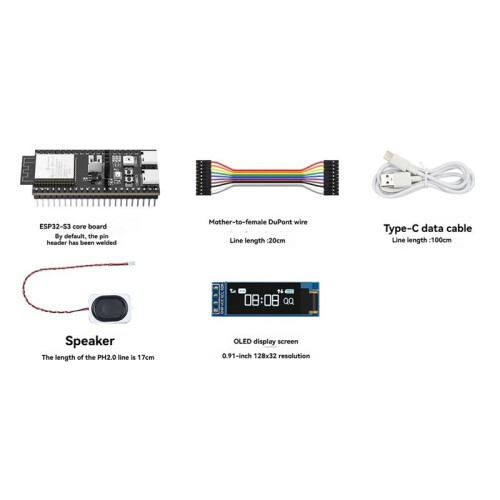 Placa de Desenvolvimento ESP32-S3 com ESP32-S3-N16R8 16MB Flash 8MB PSRAM e Tela OLED de 0,96 Polegadas para Voz AI para Xiaozhi 1