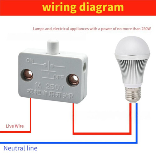 Automatic Reset Closet Cabinet Light  Household Wardrobe Door Control  for Cabinet Lighting White 2
