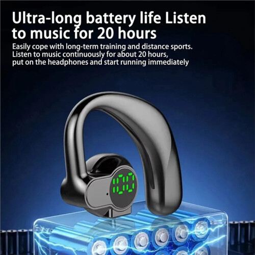 5.4 Wireless Headphones Rotatable Sport Earhook Handsfree Digital Display Single Ear Headset 1