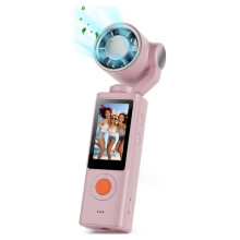 1080P Gimbal Camera with Fan 270 Handheld Pocket Camera Rotatable HD Vlog Camera with Cooling Fan