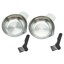 2Pcs Metal Weighing Pans with Narrow Spout & Anti-Static Non-Stick Surface, Metal Scale Trays for Powder Liquid