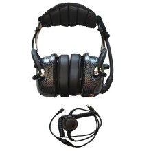 Bullerdämpande Flygplansmikrofonheadset, Walkie Talkie Öronsnäcka, Rund PPT för UV-5R H777 Racing Headset