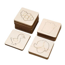 Wooden Stencils for Kids, Set of 60 Pcs, DIY Decoration Arts and Crafts Painting Paper Wood Fabric