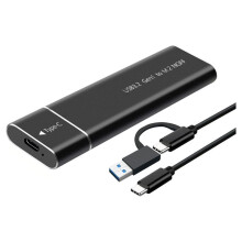 Gabinete para SSD M.2 (USB 3.2 Tipo-C para M.2 NGFF) - Caixa de Metal de Alta Velocidade Preta
