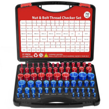 70Pcs Thread Checkers Nut and Bolt Thread Checkers Set with 37 Inch and 33 Metric Thread Gauge SAE and Metric Sizes