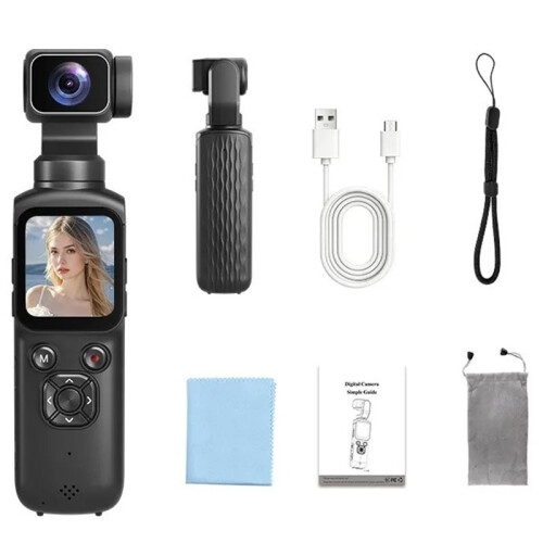4K Pocket 3 Camera with 330 Face Tracking Gimbal Stabilizer 1.72 Inch Touch Screen 64MP with A 32GB Memory Card