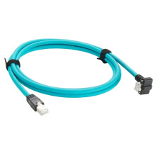 GigE Cat6a 10G Shielded Gigabit Ethernet Cable Screw Lock Panel RJ45 Male to Down Angled Plug High Flex Camera Connector