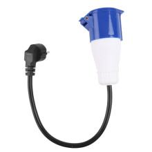 CEE to Schuko Adapter for EV Charging, 16A, 220V, Portable Electric Vehicle Charger Connector EU Plug