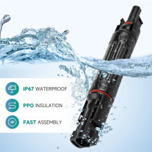 GEYA 1PCS 1000VDC Solar Panel PV Fuses Connector IP67 Waterproof Fuse Holder Inline 30A Outdoor Male and Female