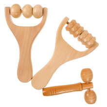 Wooden Massage Roller Tool 3-Piece Set Deep Tissue Massager Portable Handheld DIY Wellness Tool for Women, Men