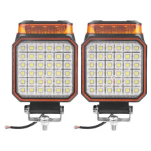 Luz de Señalización LED de 4 Pulgadas con 36 Focos, Luz de Advertencia Blanca y Ámbar para Montacargas y Vehículos Todoterreno (2 Unidades)