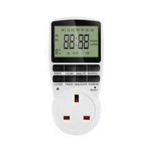 Electronic Digital Timer Socket Kitchen Timer Outlet Programmable Shutter Power-Off Timing Socket Control UK Plug