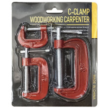 3-Piece Adjustable C-Clamp Set-Multi-Size Woodworking Clamp Assortment for Woodworking and Furniture Repair