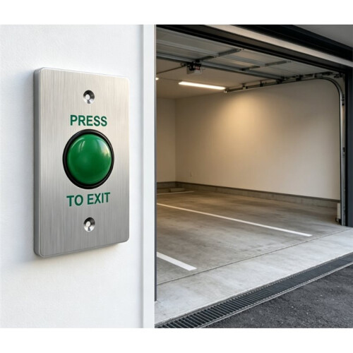 "Press-to-Exit" Button for Access Control Systems-Large, Waterproof  with Backbox, Automatic Reset Lock Button 2