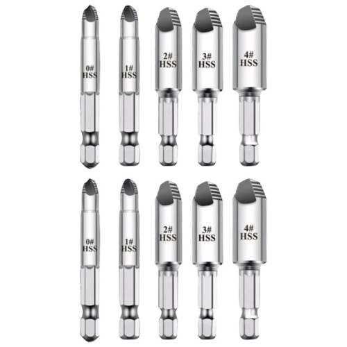 Drill Bits 5pcs Drill Out Damaged Screws Extractor Bolts Remover Handymen Broken Bolt Stud Removal Tool Kit with Box