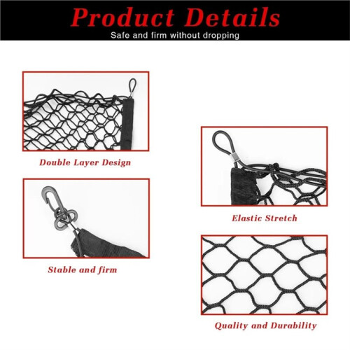 Elastic Double-Layer Car Trunk Storage Net 100x60cm Storage Net High-Elasticity Cargo Organizer Net Car Accessories 1