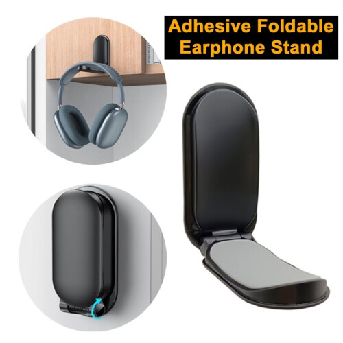 Foldable Headphone Stand with Strong Sticky Base Space Saving Headset Holder 1