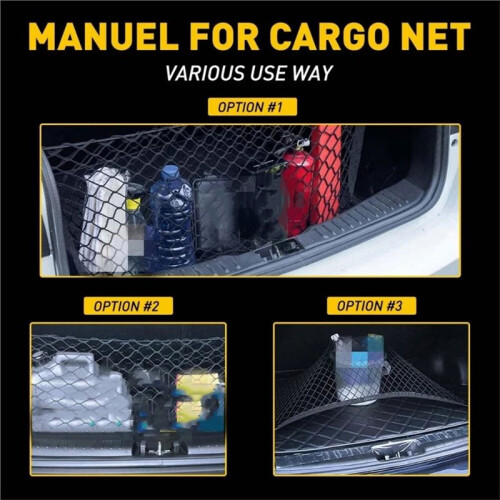 Elastic Double-Layer Car Trunk Storage Net 100x60cm Storage Net High-Elasticity Cargo Organizer Net Car Accessories 2