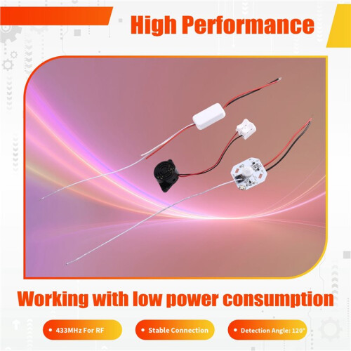 Wireless PIR Motion Sensor  Kit 433MHz,Auto /Off LED Light Buzzer Control for Closet Cabinet Corridor,DIY Light 2