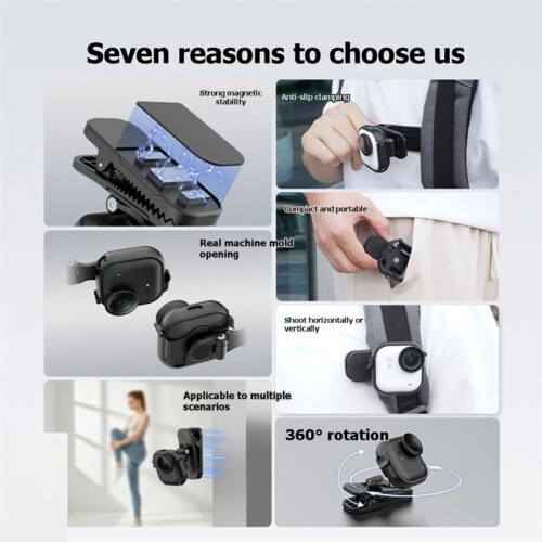 Magnetic Backpack Clip for  Go Ultra Shoulder Strap Holder Horizontal Vertical Shooting Protective Frame 2