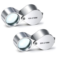 2 STUKS Juweliers Loep 10x Sieraden Loep Vergrootglas Vouwbaar Pocket 30x 10x 21mm Juweliers-Loep Sieraden Glas