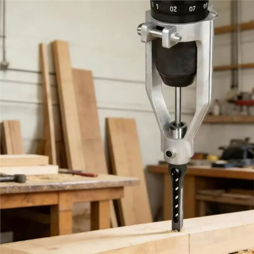 Square Hole Mortising Drill Bit Chisel Adapter Woodworking Square Hole Drill Bit Adapter with 54mm Maximums Grip Ranges 1