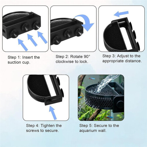With Suction Cups Aquarium Filter Baffle Adjustable Easy Install Water Controller Black Aquarium Filter Accessories 2