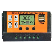 Kontroler Ładowania Słonecznego 40A, Kontroler Panelu Słonecznego 12V/24V, Regulowany Panel LCD, Regulator Baterii z Portem USB