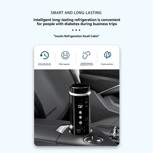 Insulin Refrigerator Portable  Insulin Cooler LCD Display USB Charging Protective Storage Insulin Refrigerator Cup 1