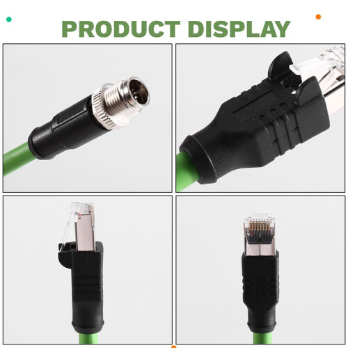 For M12 X-Shape to RJ45 8Pin Industrial Connector 8P X-Type Coding Wire Gigabit Ethernet Data Transmission Network Cable 1