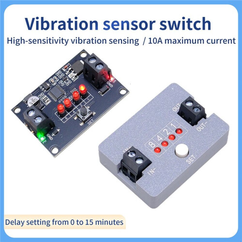 Vibration Sensing  Module High-Sensitivity Vibration Detection Sensor, Output Voltage Delay Before Shutdown 2