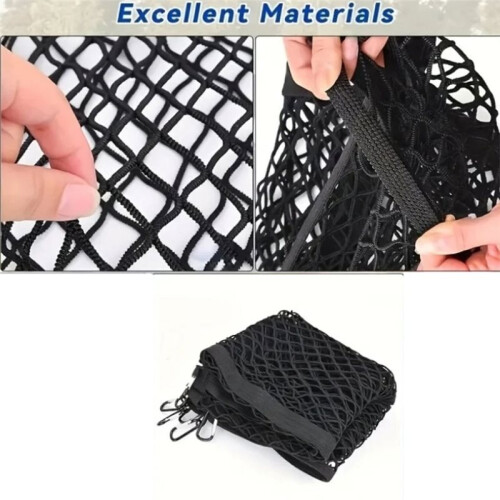 Elastic Polyester Cargo Net 80x60cm Storage Net for Truck Tailgates Universal Fit, Easy Installation 2