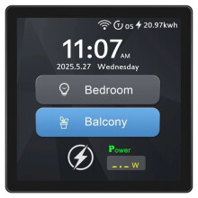 Tuya 4Inch Touch Screen Dual Control 30w Fast Charging Control Rechargeable WiFi Black EU Plug