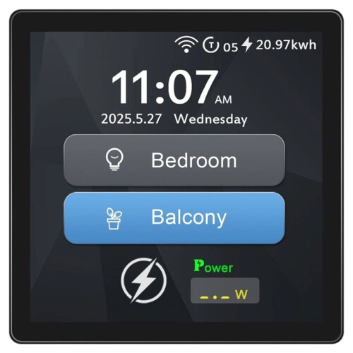 Tuya  4Inch Touch Screen Dual Control  30w Fast Charging  Control Rechargeable WiFi  Black EU Plug