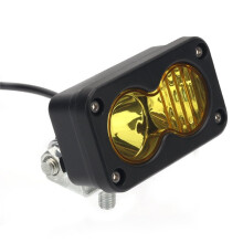 Farol LED de 20W Holofote Quadrado de 3 Polegadas Luz de Trabalho LED Pod para Motocicleta Caminhonete SUV Amarelo