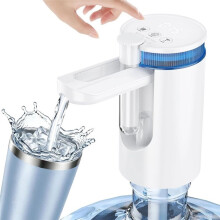 Pompe à Eau, Pompe à Eau Rechargeable Portable pour Jerrycan de 2/3/5 Gallons, Double Pompe à Débit Rapide de 5 Secondes et Bec Verseur