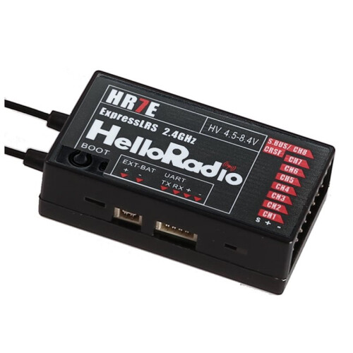 HR7E 2.4GHz ELRS PWM Receiver ExpressLRS Protocol High Sensitivity Long Range RX for Fixed Wing RC FPV Drones