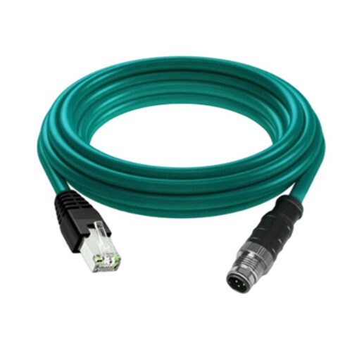 M12 to RJ45 Connector Coding Cable 4Pin D-Code High Flexible Male to Female Ethernet Connection Sensor Wire 2m 1