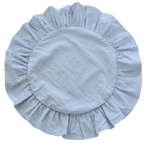 Sousplat de Tecido com Borda Rendada em Cor Sólida, Estilo Minimalista Coreano, Lavável A