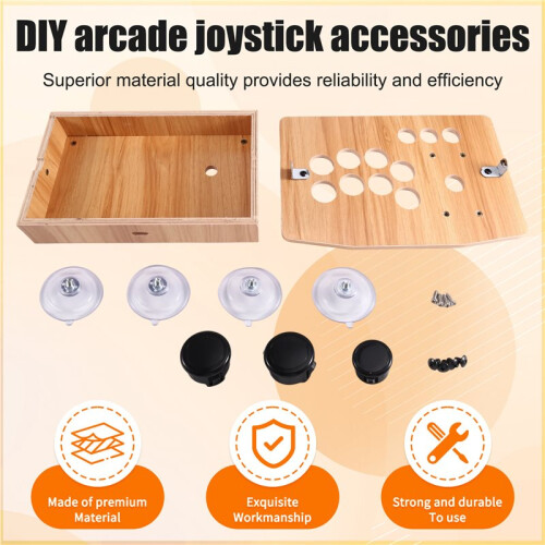 Wood DIY Arcade Joystick Case Panel Home USB Fighting Gamepad for PC Mobile Game Accessories 1