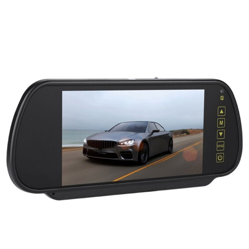Monitor de Espelho Retrovisor de 7 Polegadas com Display LCD para Câmera de Ré, Tela de Assistência para Estacionamento
