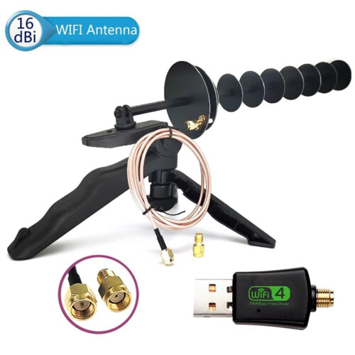 16dBi 2.4GHz WIFI Yagi Directional Antenna Signal Notebook Desktop PC Computer USB Wireless Network Card PCIE Adapter 1