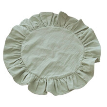 Manteles de Tela con Borde Rizado de Color Sólido, Manteles de Mesa de Comedor Escallopados Minimalistas Coreanos, Manteles de Tela Lavables C