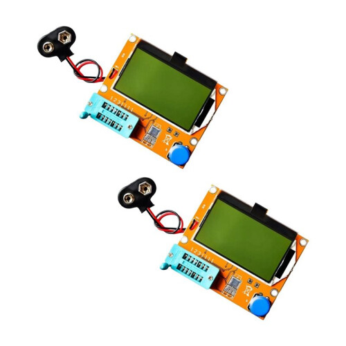 2PCS -T4 ESR Meter Transistor Tester Diode Triode Capacitance SCR Inductance Battery Buckle M12