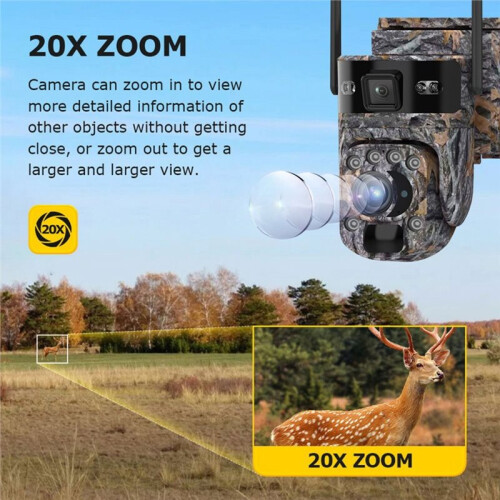 6MP Solar Powered Camera 4G SIM Solar Camera Outdoor Security Cameras 20X  Outdoor Wireless CCTV Camera EU Version 1