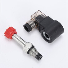 Hydraulic Threaded Solenoid Valve, Pressure Relief, 2 Position 2 Way Normally Closed, DHF08-220H (LSV08-2NCPM, DC12V)